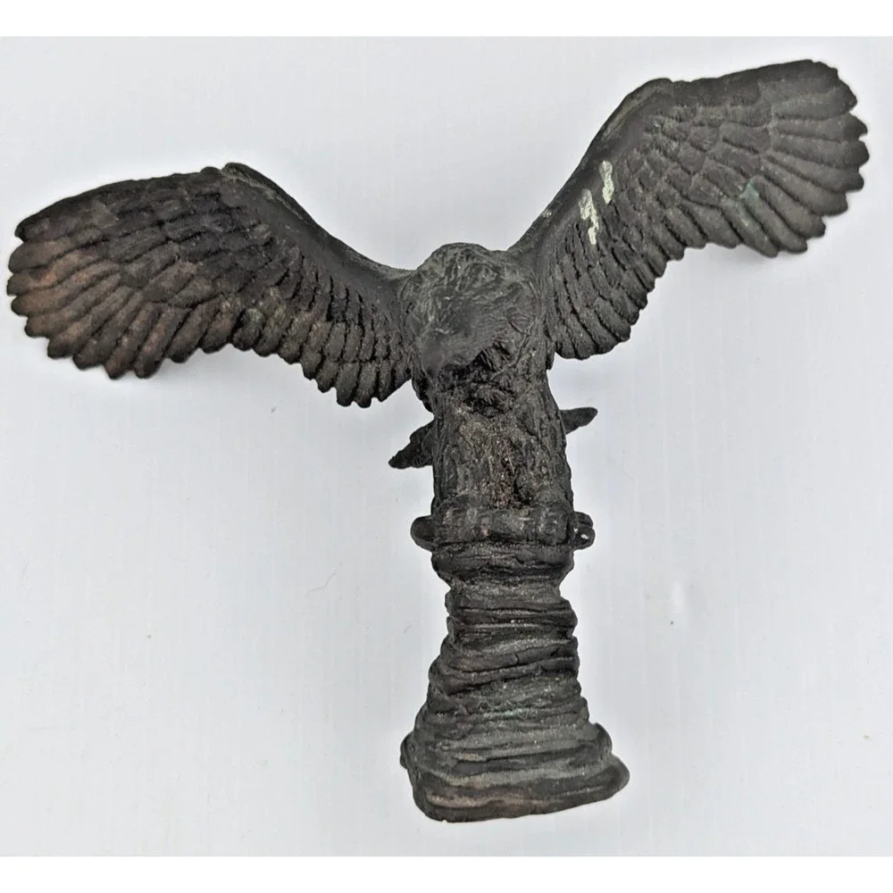 Vintage Bronze Metal Eagle Topper Finial Solid 4-3/4" H - Picture 3 of 13